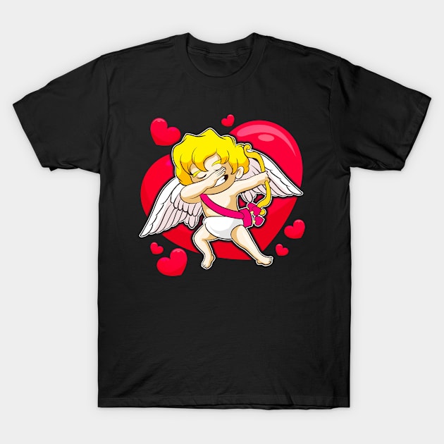 Valentines Day Dabbing Cupid T-Shirt by E